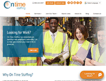 Tablet Screenshot of ontimestaffing.com